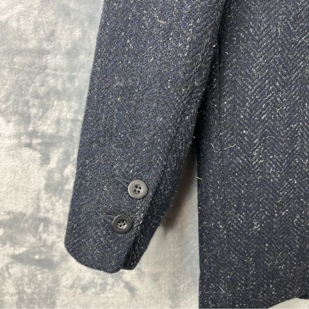 Yves Saint Laurent Dark Blue Tweed Blazer Men’s Sz 40 Wool Blend Lined Vintage